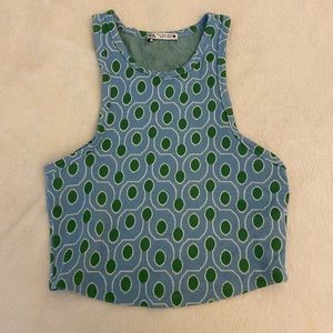 Zara printed racerback top
